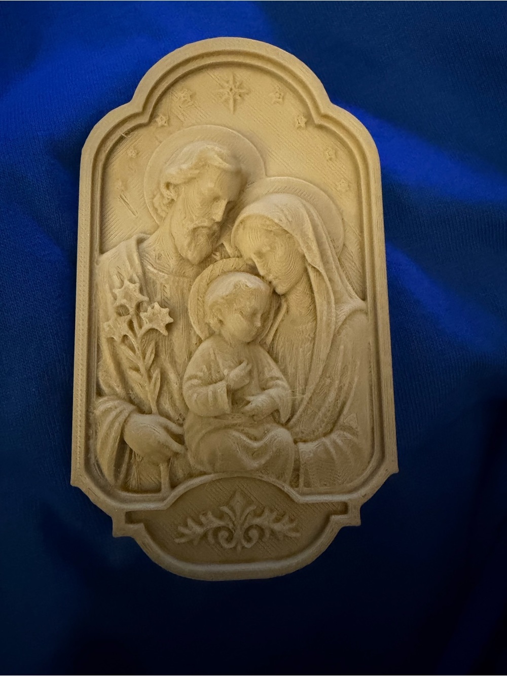 Religious Nativity Plaque - Cream Holy Family Wall Art